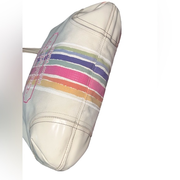 Coach Poppy 19615 Placed Legacy Stripe Tote! VINTAGE AND RARE🔥 canvas/leather - Picture 8 of 15